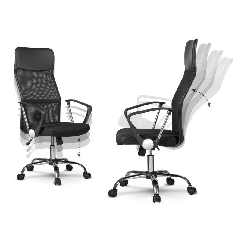 Topeshop KRZESO NEMO CZARNE Computermbel og kontorstol Polstret sde Rygln i net #2
