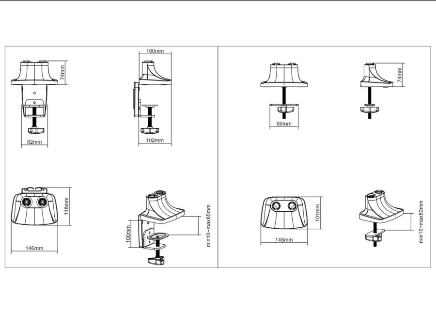 Multibrackets 3286 skrmbeslag og -stativer 68,6 cm (27