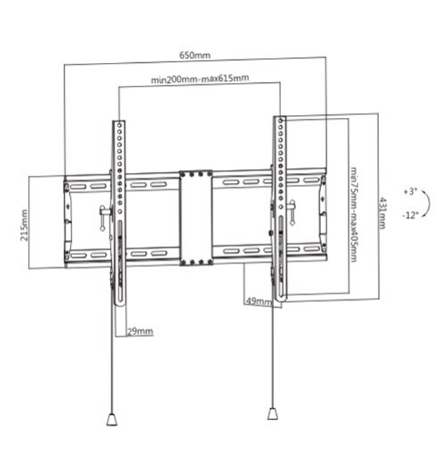 Gembird WM-80T-01 tv-beslag 2,03 m (80