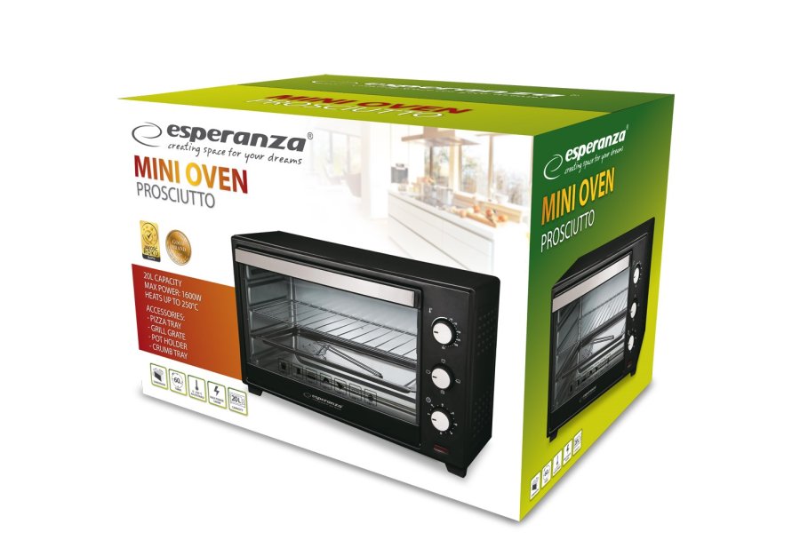 Esperanza EKO008 Miniovn 20 l 1600 W sort #7