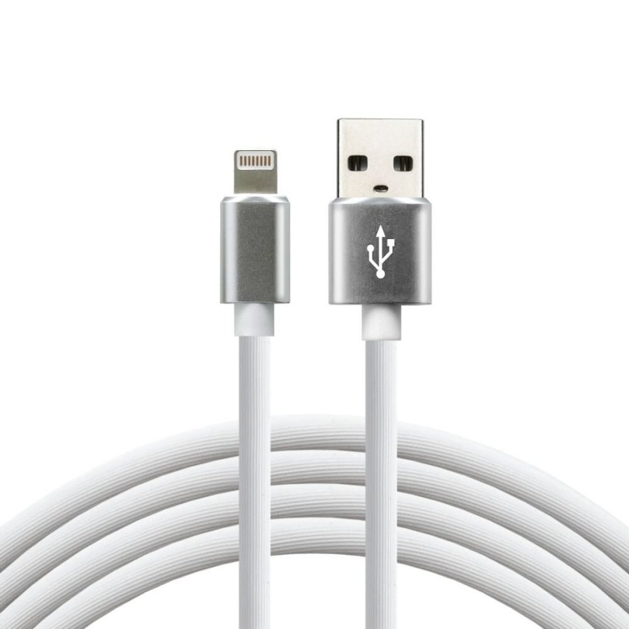 everActive USB Lightning-kabel 1m - hvidt, silikone, understtter hurtig opladning, 2,4A - CBS-1IW #1