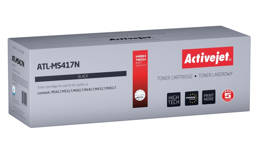 Activejet Tonerpatron ATL-MS417N (erstatning Lexmark 51B2H00; Supreme; 8500 sider; sort) #1