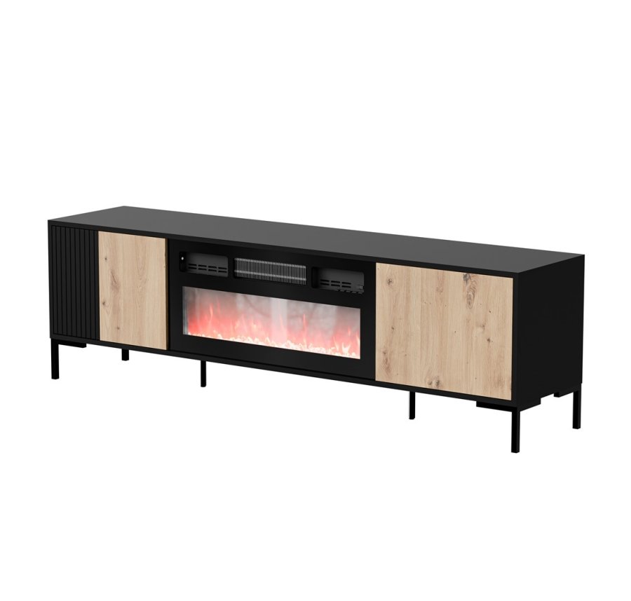 Cama RTV Cabinet MERCI 180 x 40 x 53,5 cm sort/eg artisan + pejs #1
