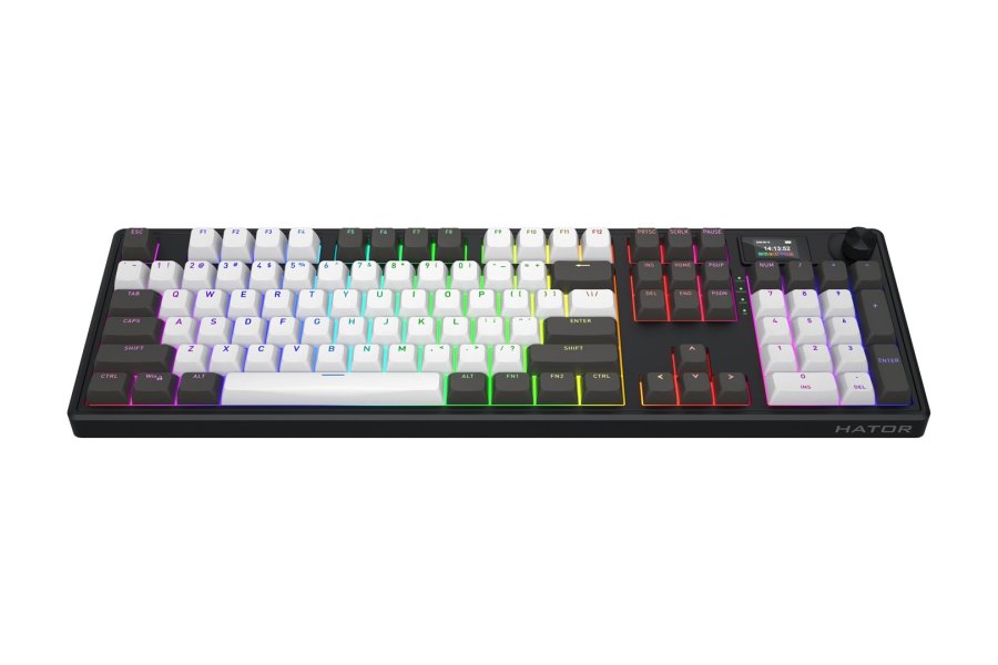 HATOR Skyfall Pro Wireless 100 tastatur Spil USB + RF Wireless + Bluetooth QWERTY US engelsk Sort, Gr� #16