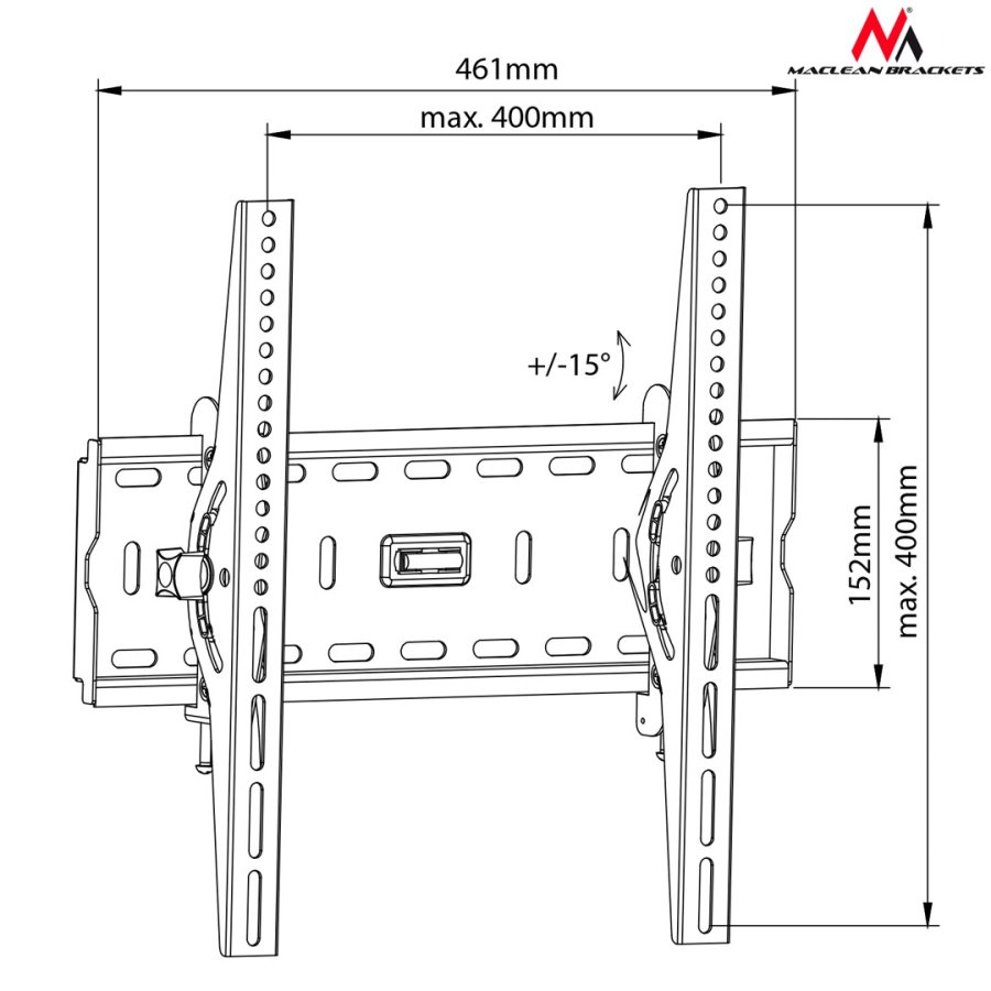 Maclean MC-778 tv-beslag 165,1 cm (65
