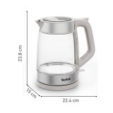 Tefal Glass Kettle KI605B30 elkedel 1,7 L 2200 W Gr�, S�lv, Transparent #4