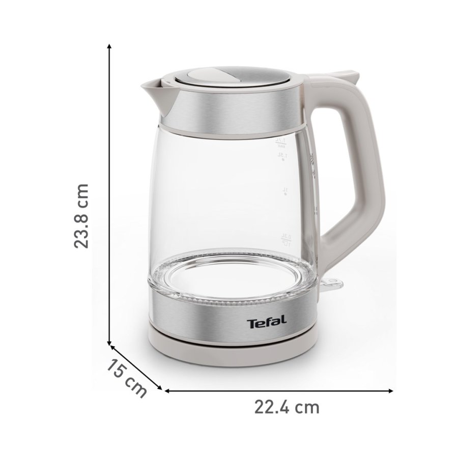 Tefal Glass Kettle KI605B30 elkedel 1,7 L 2200 W Gr�, S�lv, Transparent #4