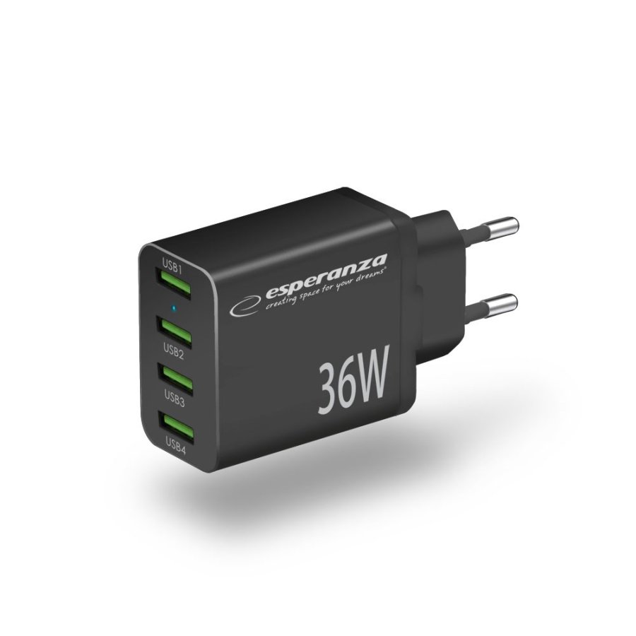 Esperanza EZC107K netoplader 36W sort #2