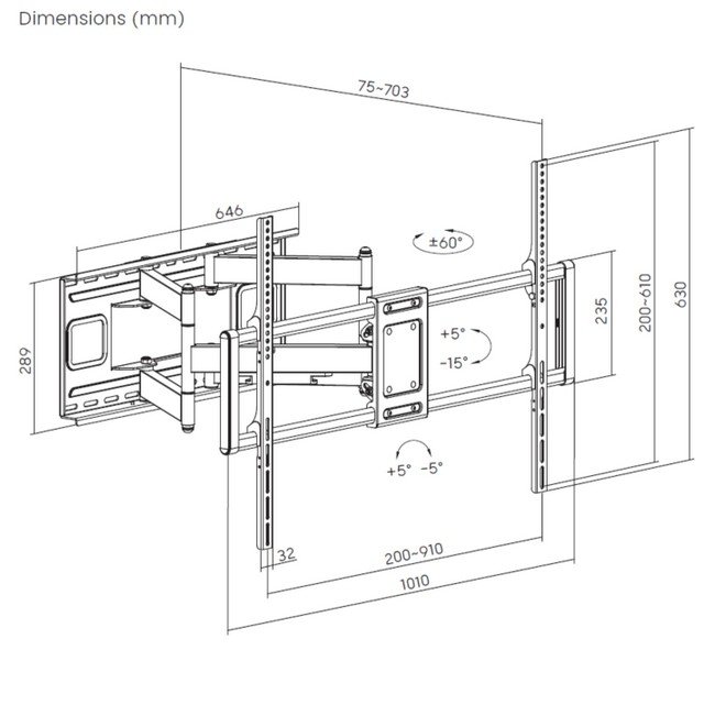 Equip 650342 tv-beslag 177,8 cm (70