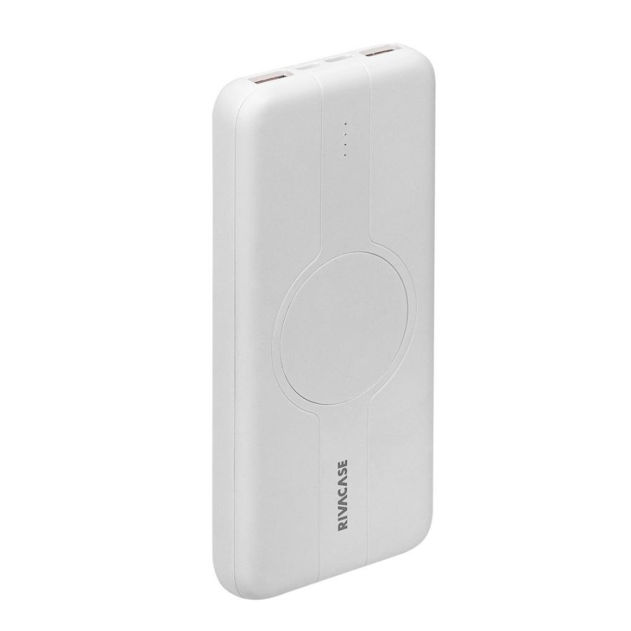 Powerbank RIVACASE 10000 mAh USB-C 20W + Qi 10W hvid (1x USB-C PD 20W, 2 USB-A QC 3.0 18W), hvid #2