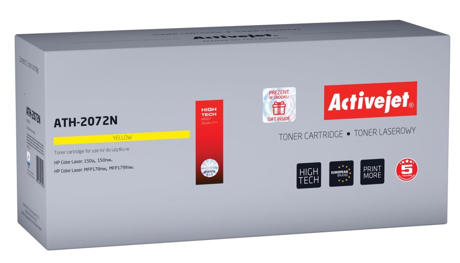 Activejet ATH-2072N (erstatning HP 117A 2072A; Supreme; 700 sider; gul) #1