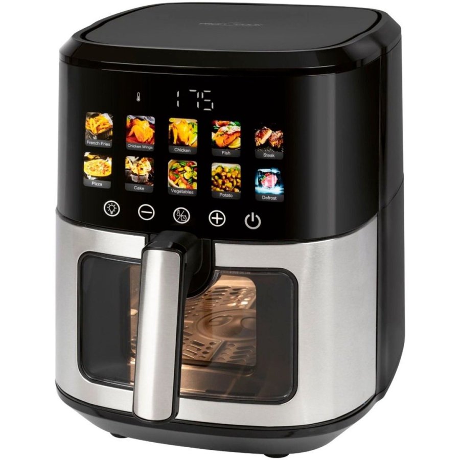 ProfiCook PC-FR 1286 H frituregryde Enkelt 6,5 L Enkeltstende 1700 W Varmluftsteger Sort, Rustfrit stl #1