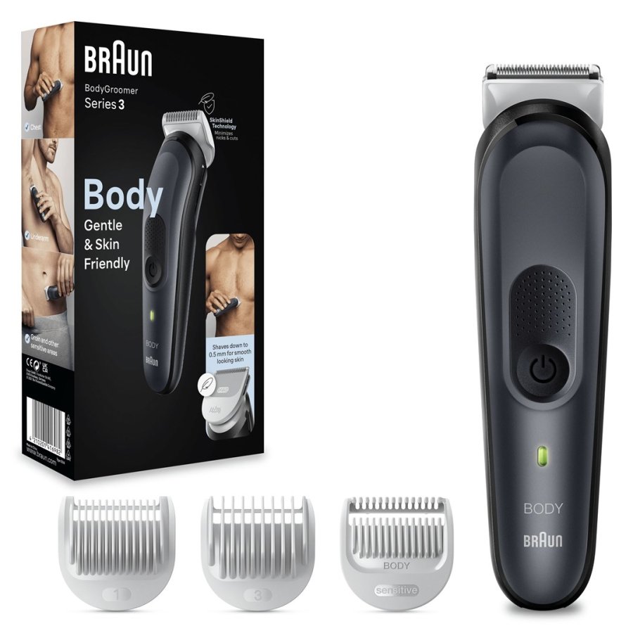 Braun BodyGroomer 3 BG3340 Sort, Gr� #3