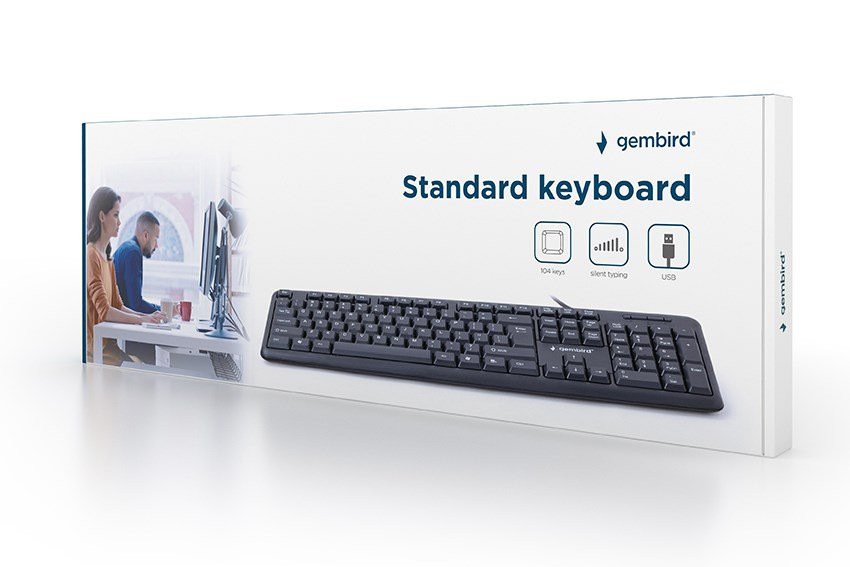 Gembird KB-U-103-RU tastatur Kontor USB QWERTY Engelsk, Russisk Sort #8