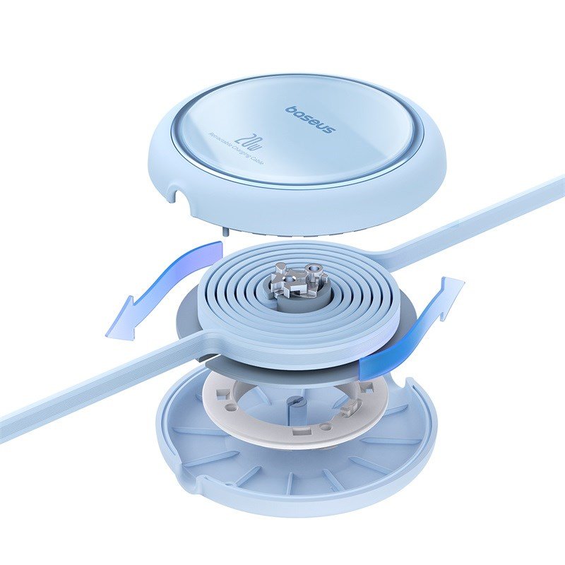 Baseus Free2Pull Udvideligt USB C til iP Ligtning hurtigopladningskabel 1 m 20 W Bl #4
