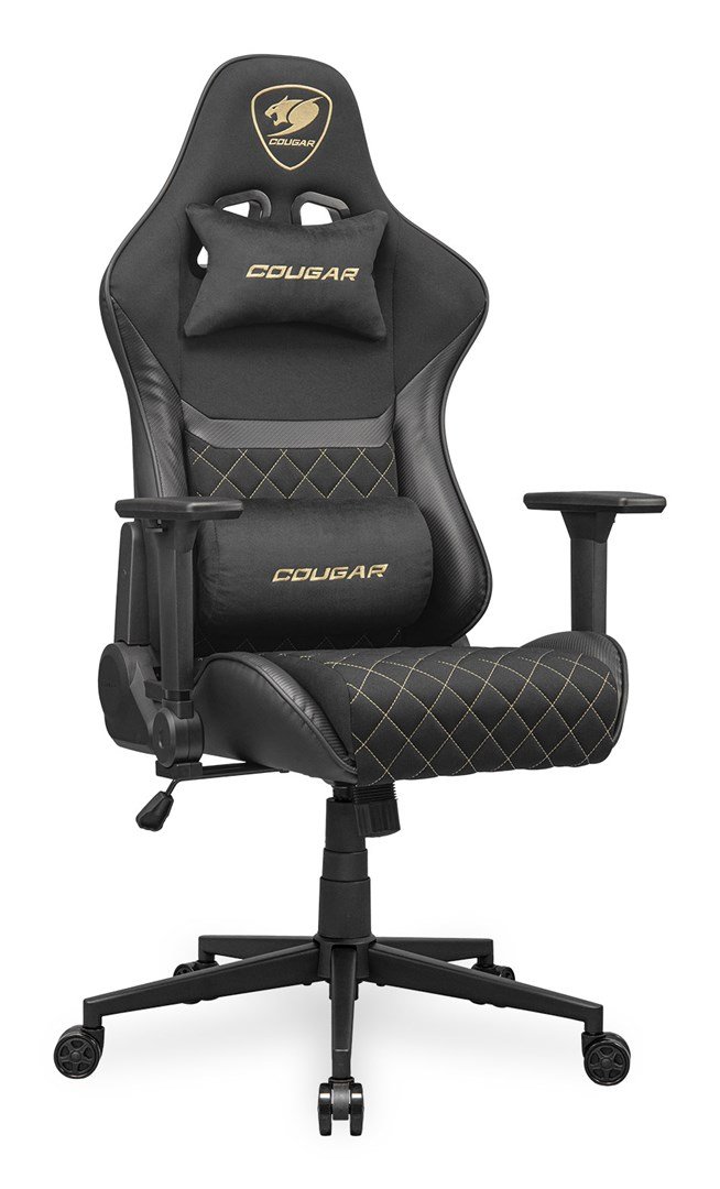 COUGAR CGR-A2F-GLB Universal gamingstol Polstret vatteret s�de Sort, Guld #3