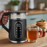 GreenBlue tr�dl�s elkedel, 1,7 l, vandbeholder i glas, letl�seligt display, temperaturvalg, 2200 W, GB670 B #4