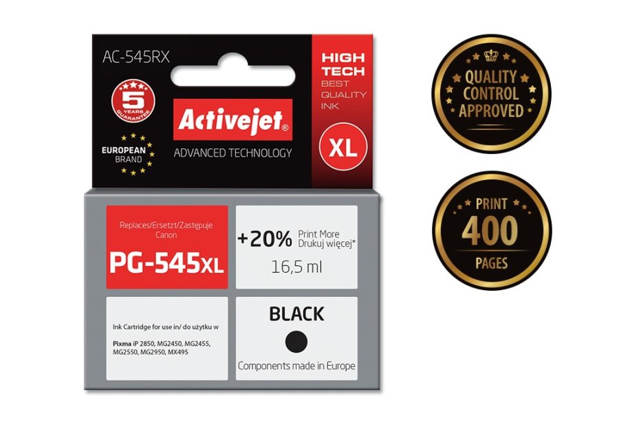 Activejet AC-545RX Blk (erstatning for Canon PG-545XL; Premium; 15 ml; sort) #2