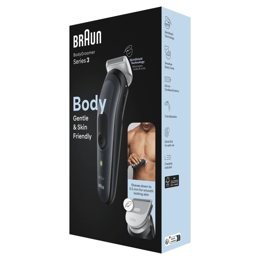 Braun BodyGroomer 3 BG3340 Sort, Gr� #4