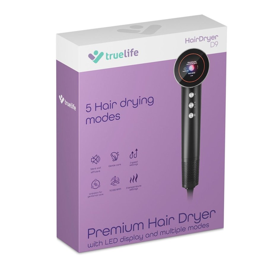 TrueLife HairDryer D9 h�rt�rrer 1600 W Sort #3