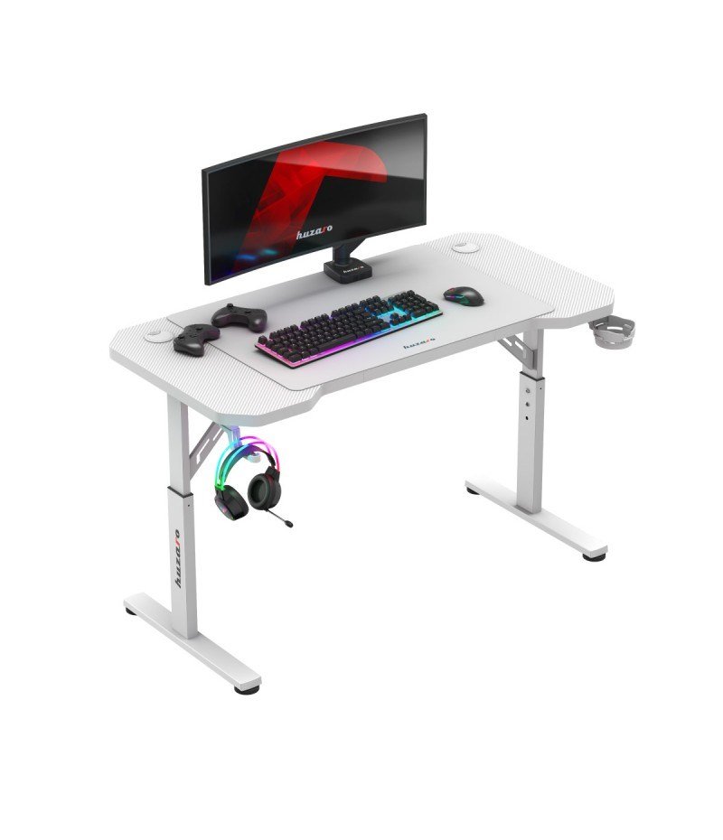 Huzaro Hero 2.6 Hvidt gaming-skrivebord #3