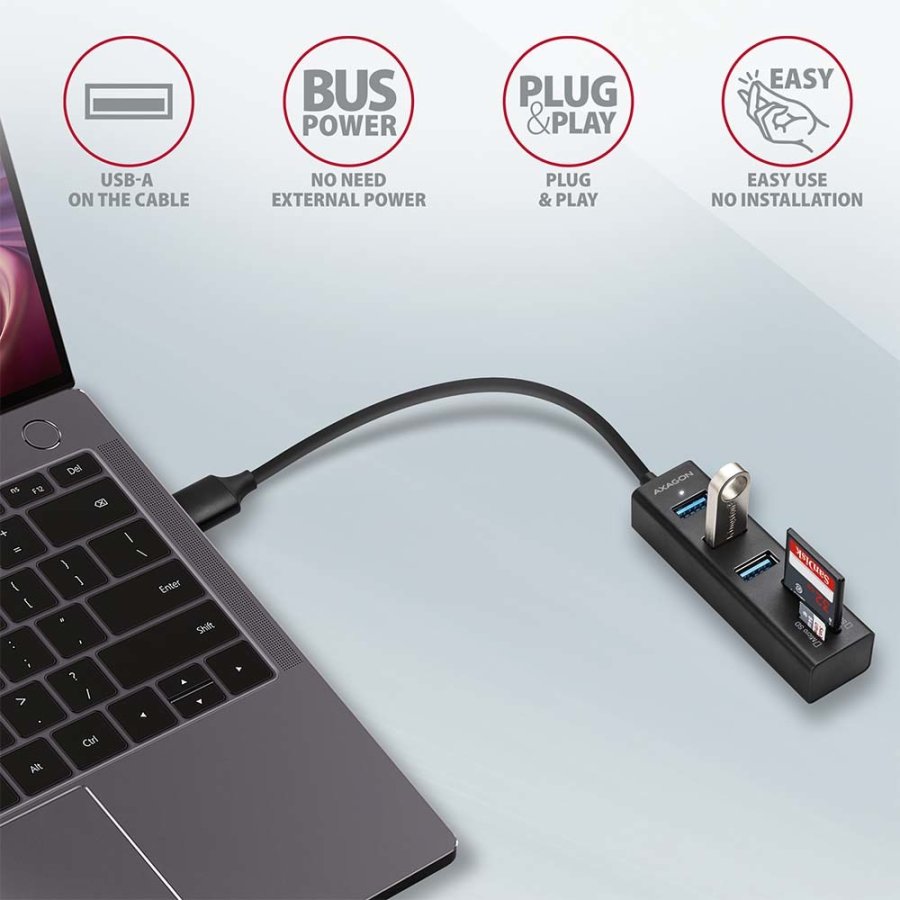 Axagon HMA-CR3A dockingstation Ledningsfrt USB 3.2 Gen 1 (3.1 Gen 1) Type-A Sort #5