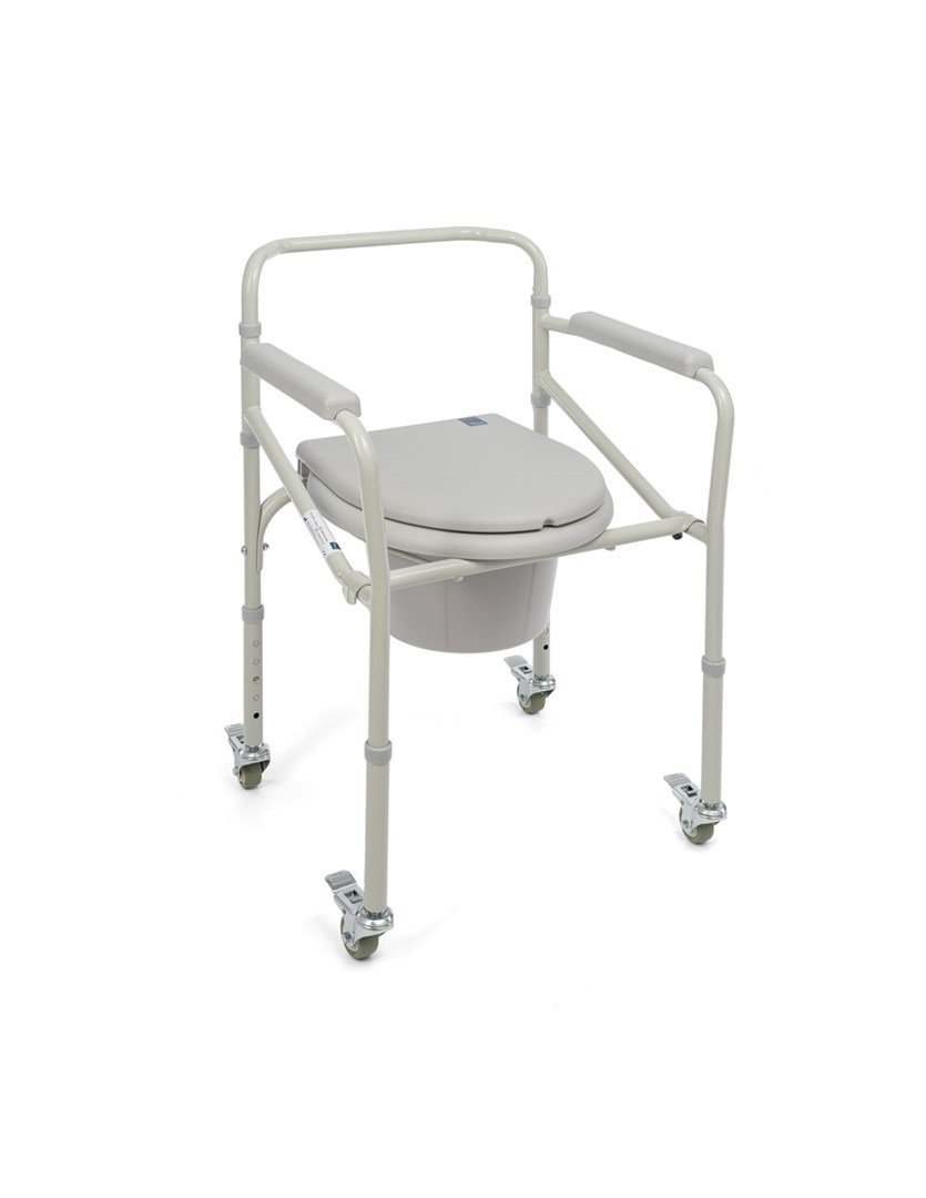 TIMAGO TGR-R KT 023C Toiletstol p hjul sammenklappeligt transportabelt toilet til seniorer #1