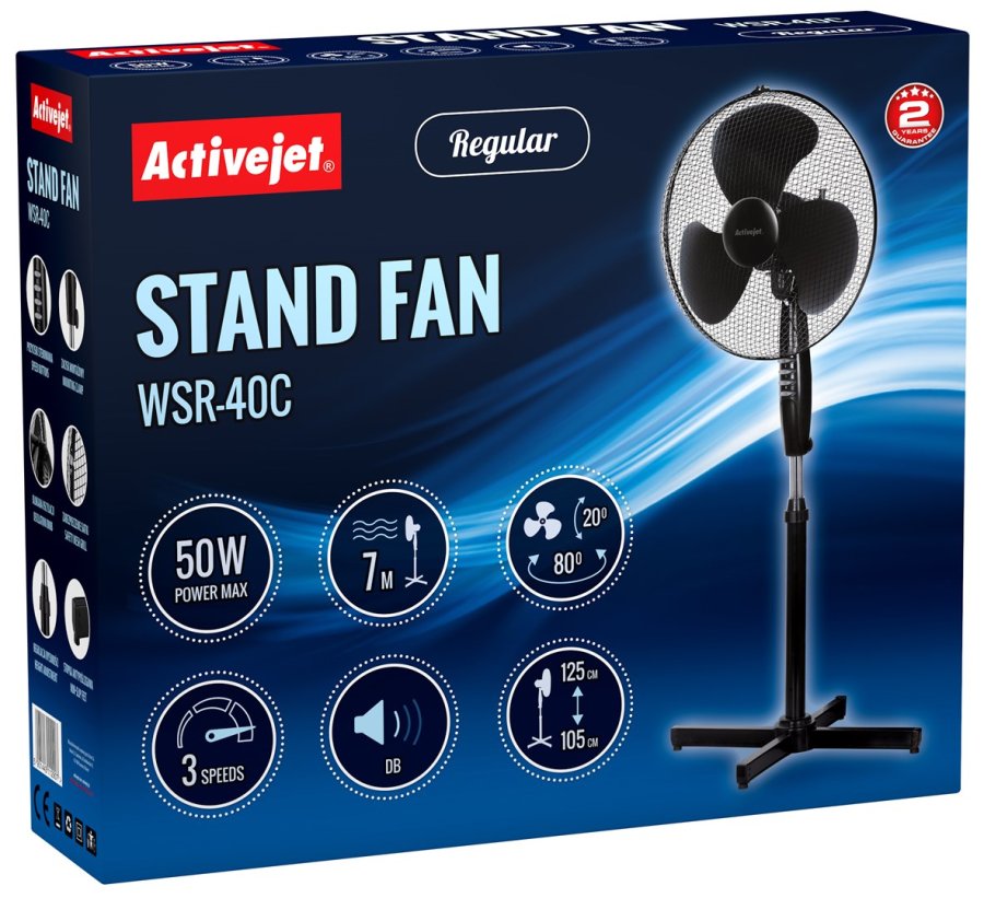 Activejet Regular WSR-40C ventilator Sort, Slv #22