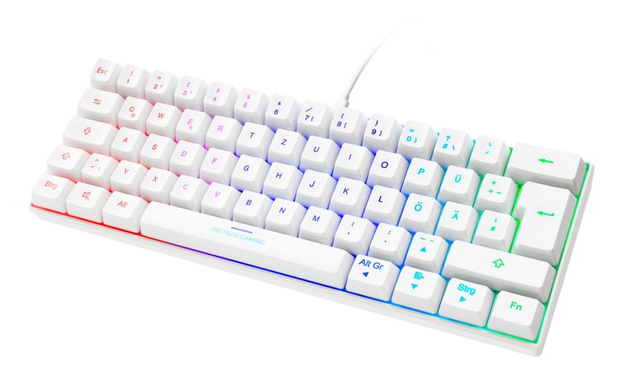 Deltaco Gaming GAM-075-W-DE tastatur Spil USB QWERTZ Tysk Hvid #1