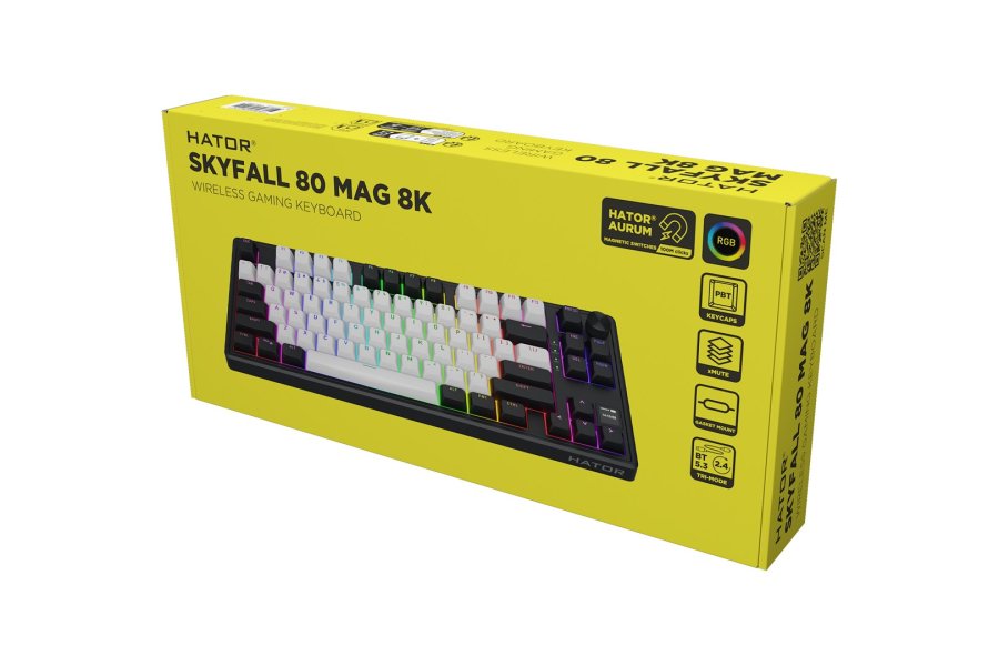 HATOR Skyfall 80 MAG ULTIMA 8K wireless tastatur Spil USB + RF Wireless + Bluetooth QWERTY US engelsk Sort, Hvid #7