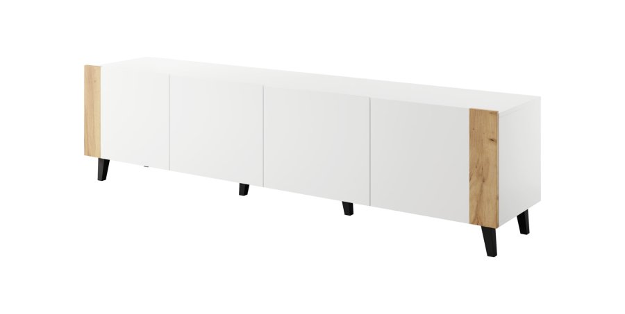 RTV-skab FARO 200x42x52 hvidt mat + egetr #1