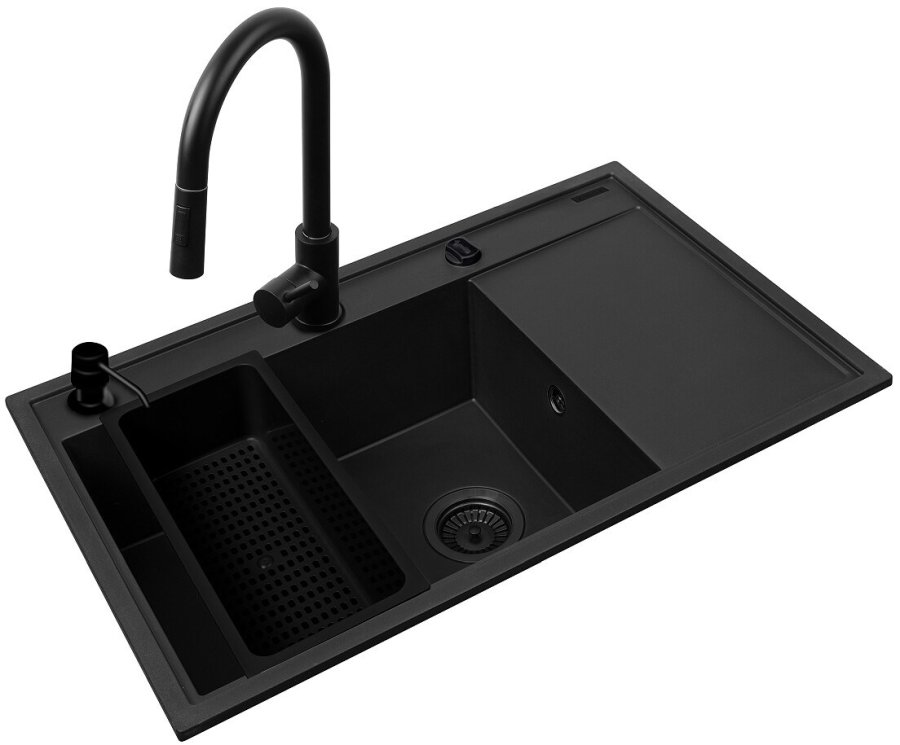 St - PYRAMIS CAMEA (79X50) 1B 1D L vask + IDEA BLACK EDITION blandingsbatteri - 070168402BE - Volcano #1