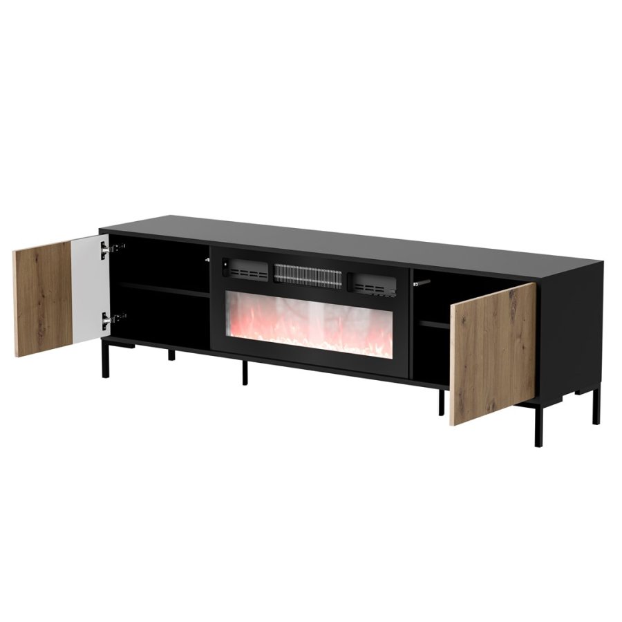 Cama RTV Cabinet MERCI 180 x 40 x 53,5 cm sort/eg artisan + pejs #2