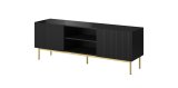 PAFOS RTV-skab p guldstlramme 150x40x60 cm mat sort #1