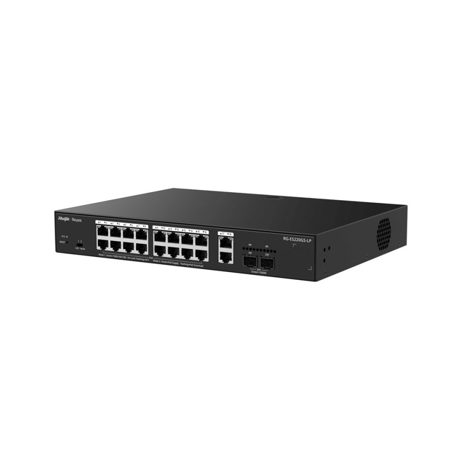 Ruijie Networks RG-ES220GS-LP netv�rksswitch Administreret L2 Gigabit Ethernet (10/100/1000) Str�m over Ethernet (PoE) Desktop Sort #4
