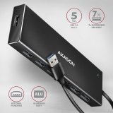 Axagon HUE-F7A 7x USB 3.2 Gen 1 ALU FLAT hub micro power IN 1m USB-A USB 3.2 Gen 1 (3.1 Gen 1) Type-A 5000 Mbit/s Sort #3