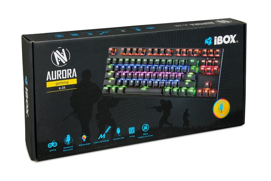 iBox IKGMK2R tastatur Spil USB QWERTY US engelsk Sort #33