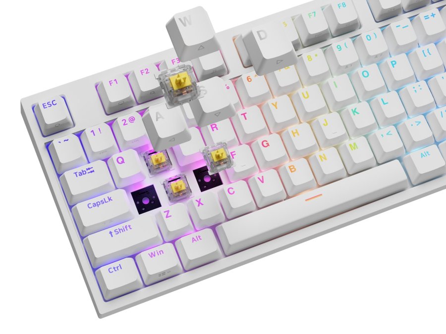 KLAWIATURA DLA GRACZY GENESIS THOR 404 US PODWIETLENIE RGB MECHANICZNA BIAA GATERON YELLOW PRO #9