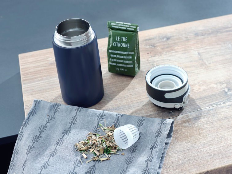 Leifheit 03247 rejsekrus 350 ml Sort, Bl� Rustfrit st�l #6