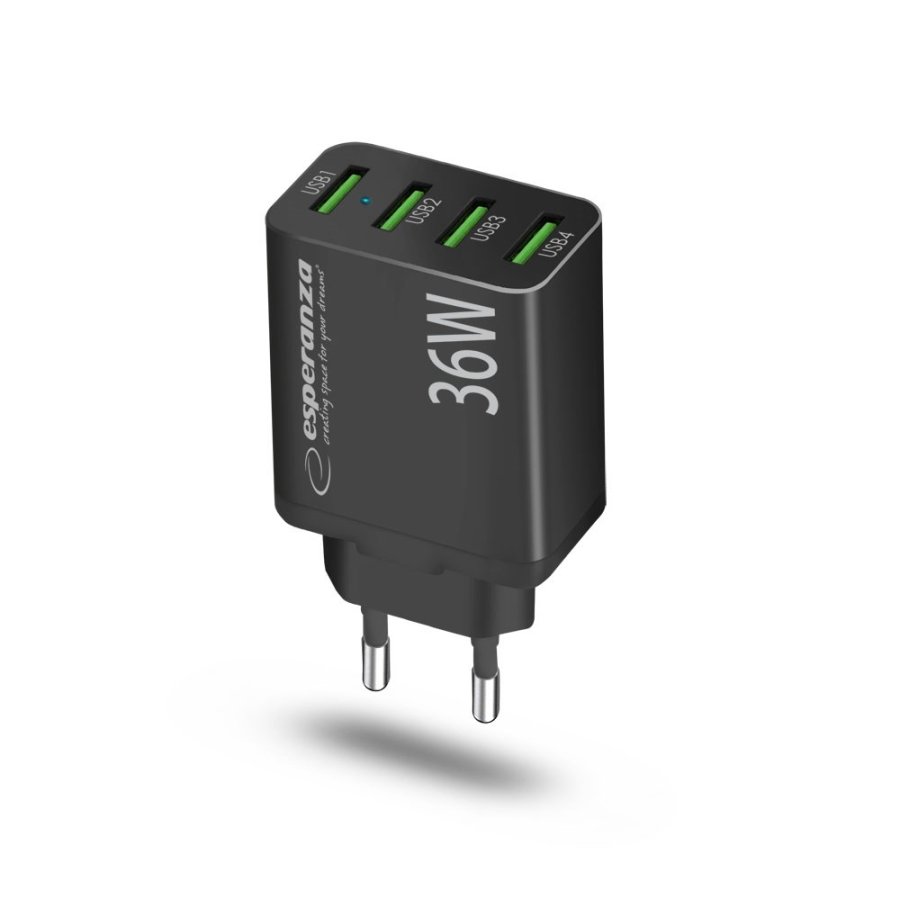 Esperanza EZC107K netoplader 36W sort #3