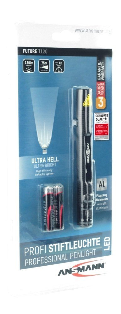 Ansmann Future T120 Sort Kuglepenslommelygte LED #7