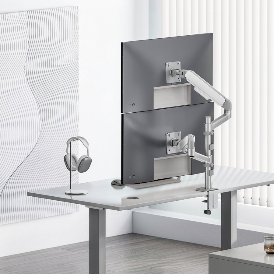 Ergo Office-holder/oph�ng til 2 sk�rme, gasfjeder, 17