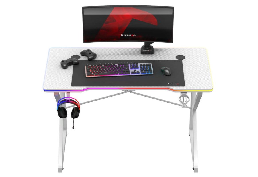 Huzaro Hero 1.7 RGB White - gaming-skrivebord #8