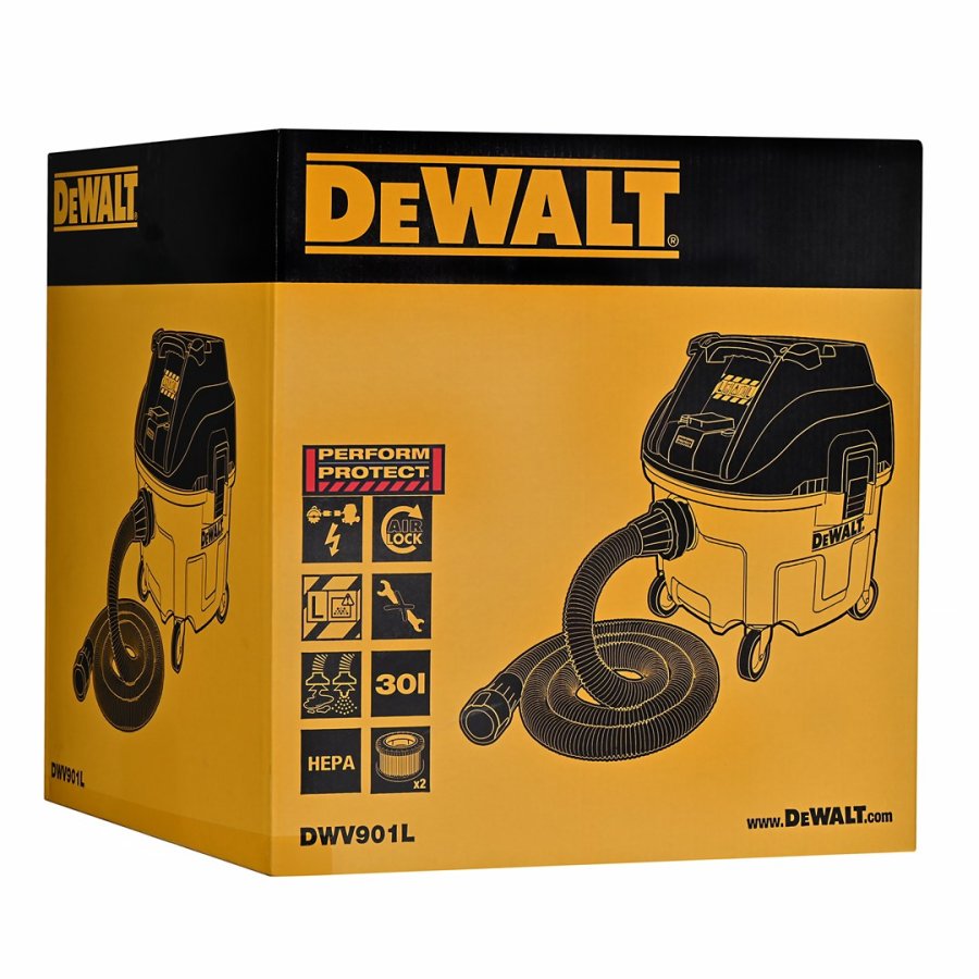 DeWALT DWV901L stv-udsuger Sort, Gul 30 L 1400 W #46