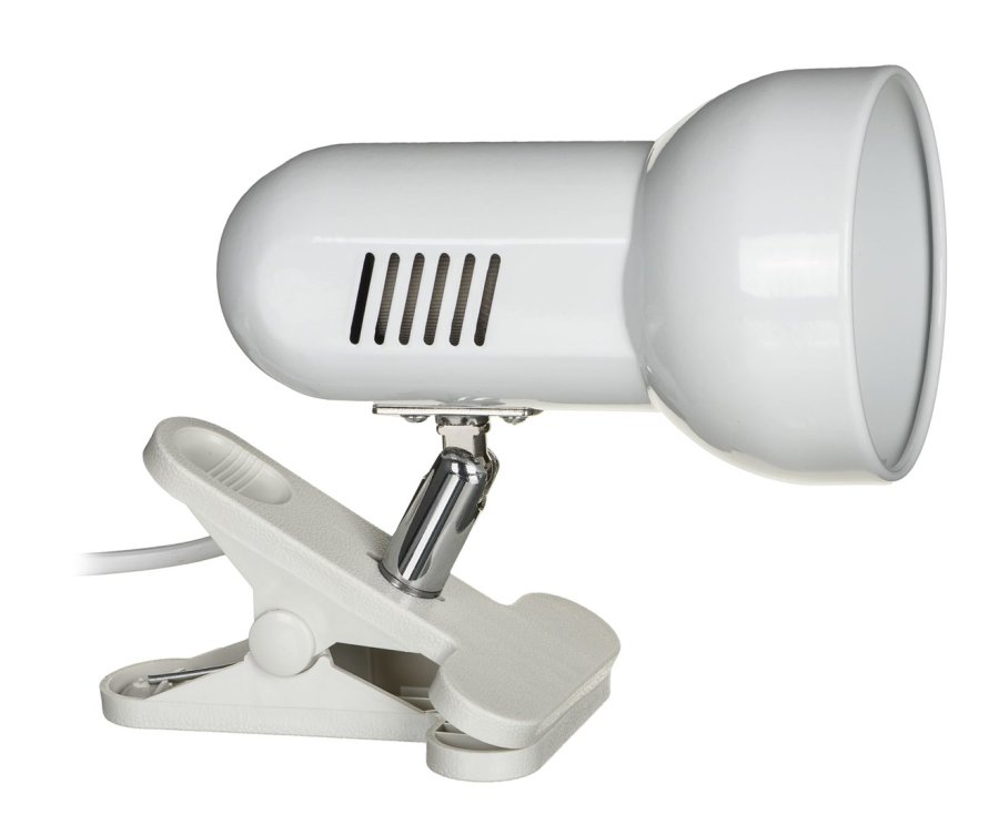 Activejet Clip-on skrivebordslampe, hvid, metal, E27 gevind #1