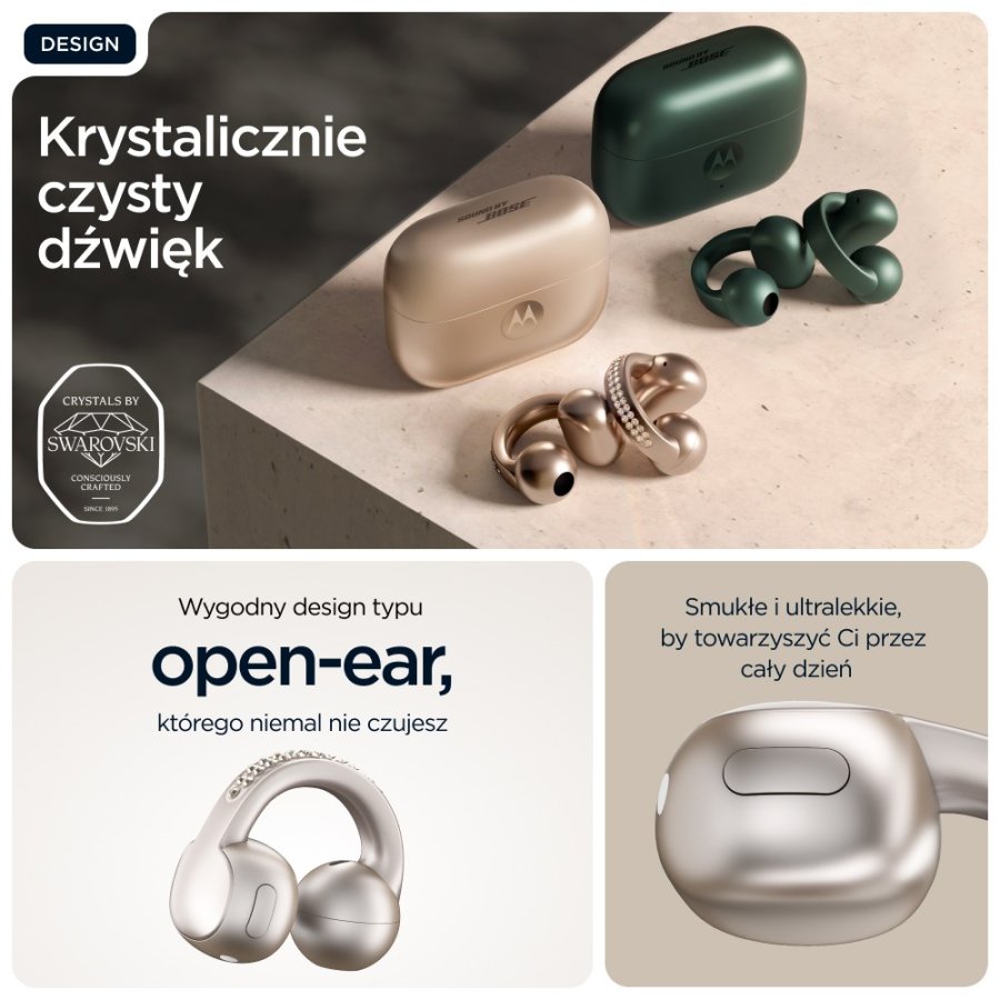 Motorola moto buds loop Headset Trdls re-clip-on Opkald/Musik/Sport/Hverdag Bluetooth Beige #11