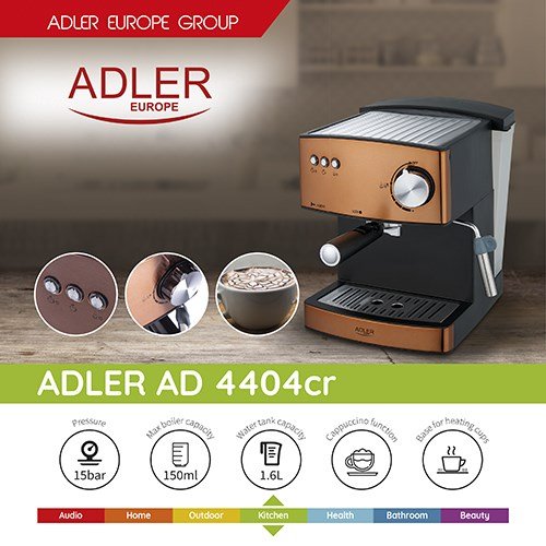 Adler AD 4404cr Kombi kaffemaskine 1,6 L Semi-auto #13