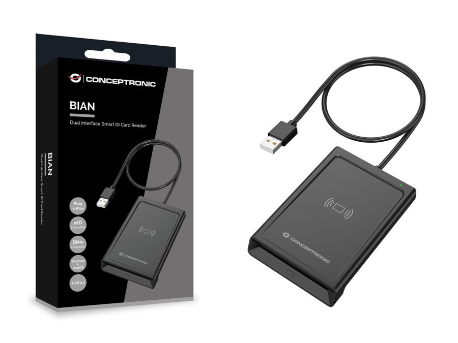 Conceptronic BIAN11B smartcard l�ser Indend�rs USB USB 2.0 Sort #4