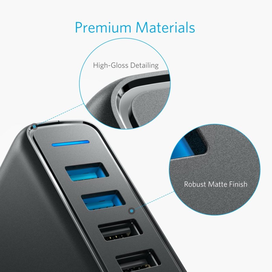 Anker PowerPort Speed 5 Universel Sort Vekselstr�m Indend�rs #8