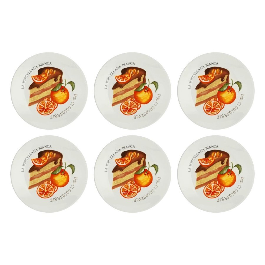 LA PORCELLANA BIANCA GOLOSERIE Set of 6 cake plates 17.5 cm #2